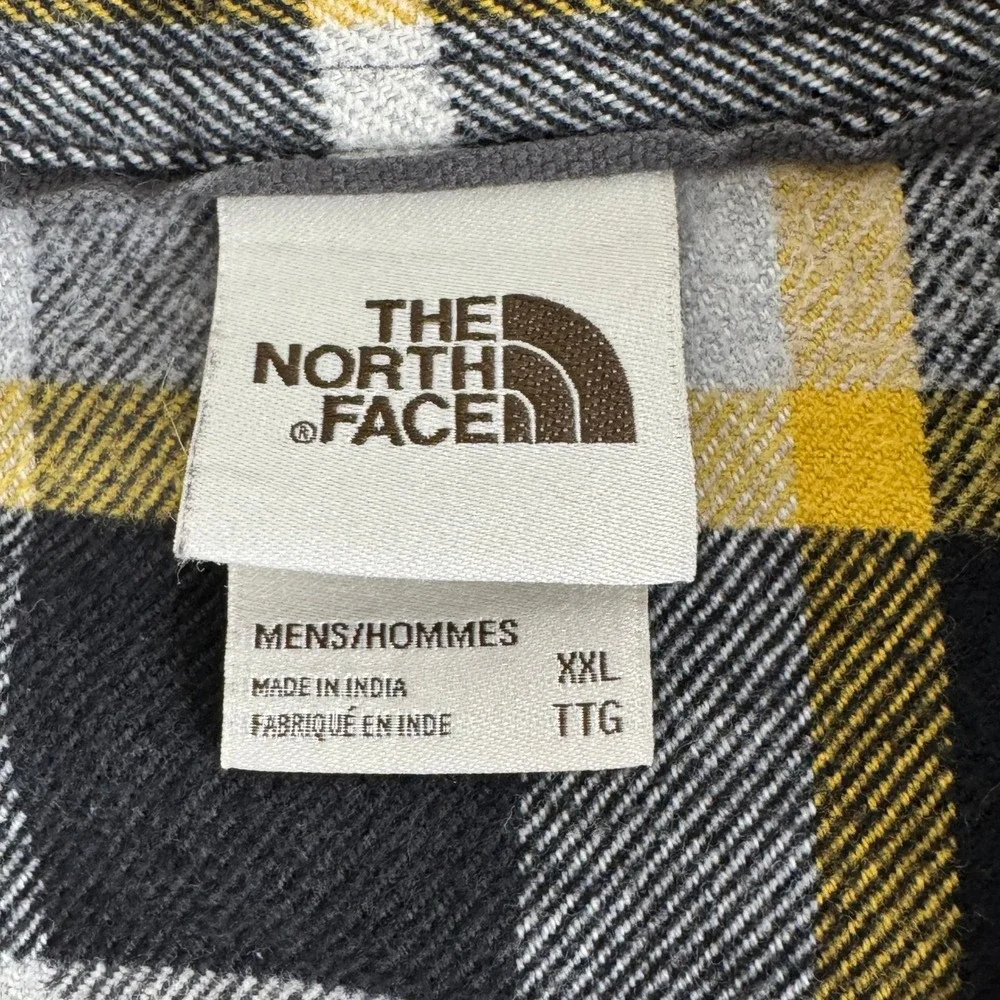 The North Face Flannel Shirt XXL Black/yellow Heavyweight‎